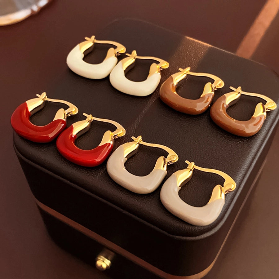 1 Pair Basic U Shape Plating Copper Earrings