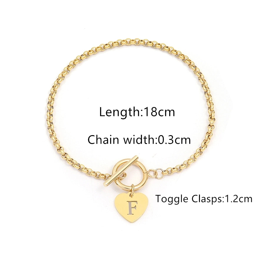 Elegant Simple Style Classic Style Letter 201 Stainless Steel 304 Stainless Steel Bracelets In Bulk