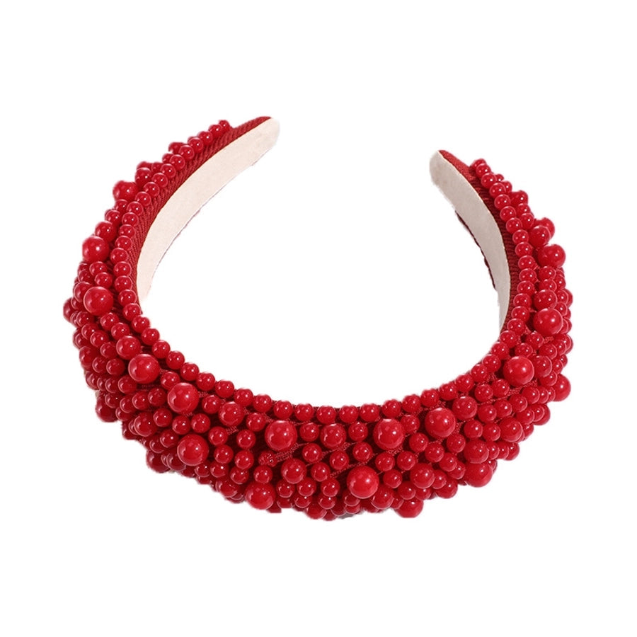 fashion solid color imitation pearl inlay pearl hair band 1 piece