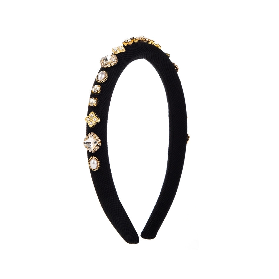 casual elegant sweet flower imitation pearl rhinestone inlay rhinestones pearl hair band