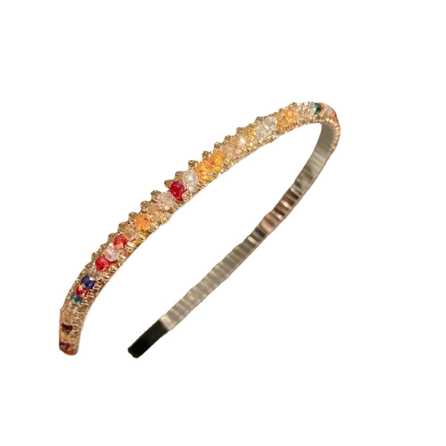 Women's Simple Style Shiny Solid Color Artificial Crystal Diamond Hair Band