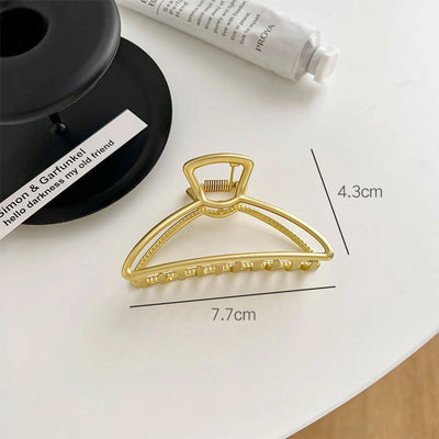 retro geometric alloy plating hair claws