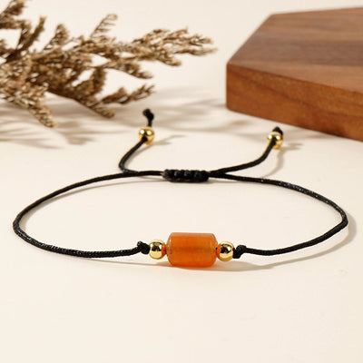 Autumn and Winter New Arrival Hot Sale New Chinese Color Natural Stone Copper Bead Bracelet Advanced Simple Personality Trendy Bracelet All-Matching