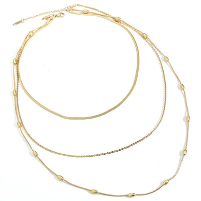 Jewelry Hip-Hop Streetwear Geometric 304 Stainless Steel Three Layer Necklace