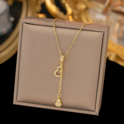 Jewelry Sweet Solid Color Titanium Steel Plating Pendant Necklace