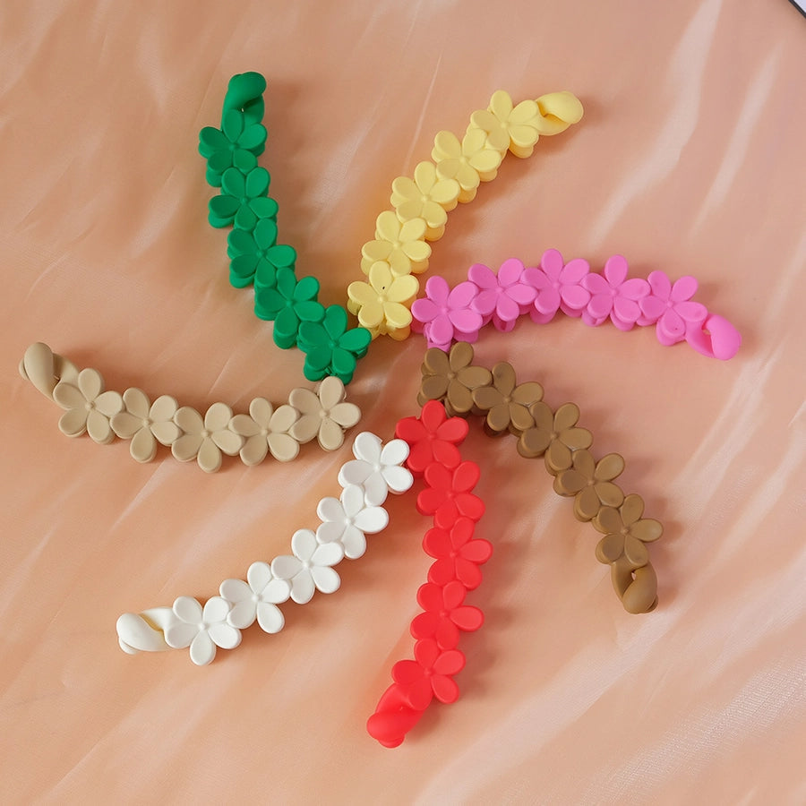 Women's Simple Style Flower Plastic Resin Spray Paint Hair Clip