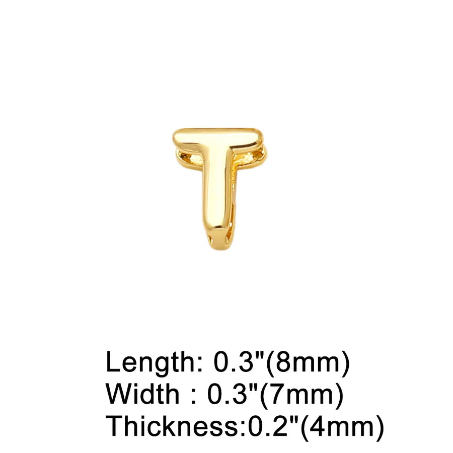 Wholesale Jewelry Basic Simple Style letter Copper 18K Gold Plated