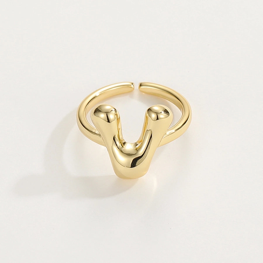 Copper Hollow Out Letter Copper Rings