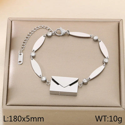 Elegant envelope Oval 304 Stainless Steel 18K Gold Plated  Bracelets In Bulk