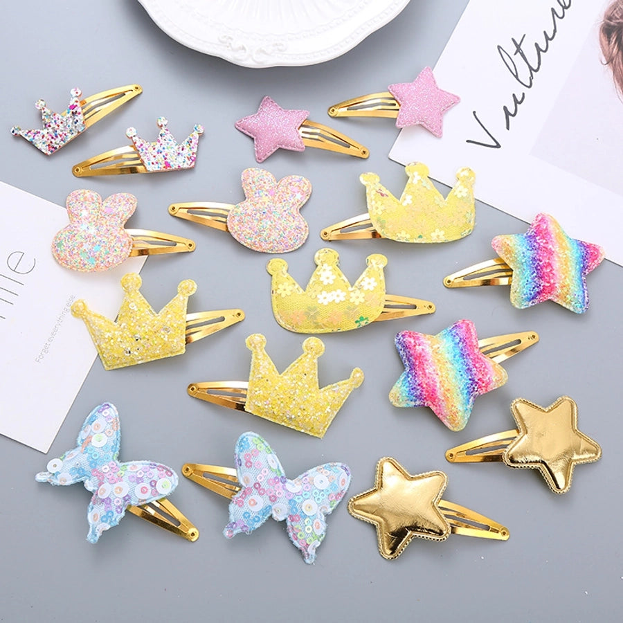 Girl'S Simple Style Star Alloy Sequins Hair Clip