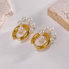 1 Pair French Style Geometric Pearl chain 304 Stainless Steel 18K Gold Plated Drop Earrings