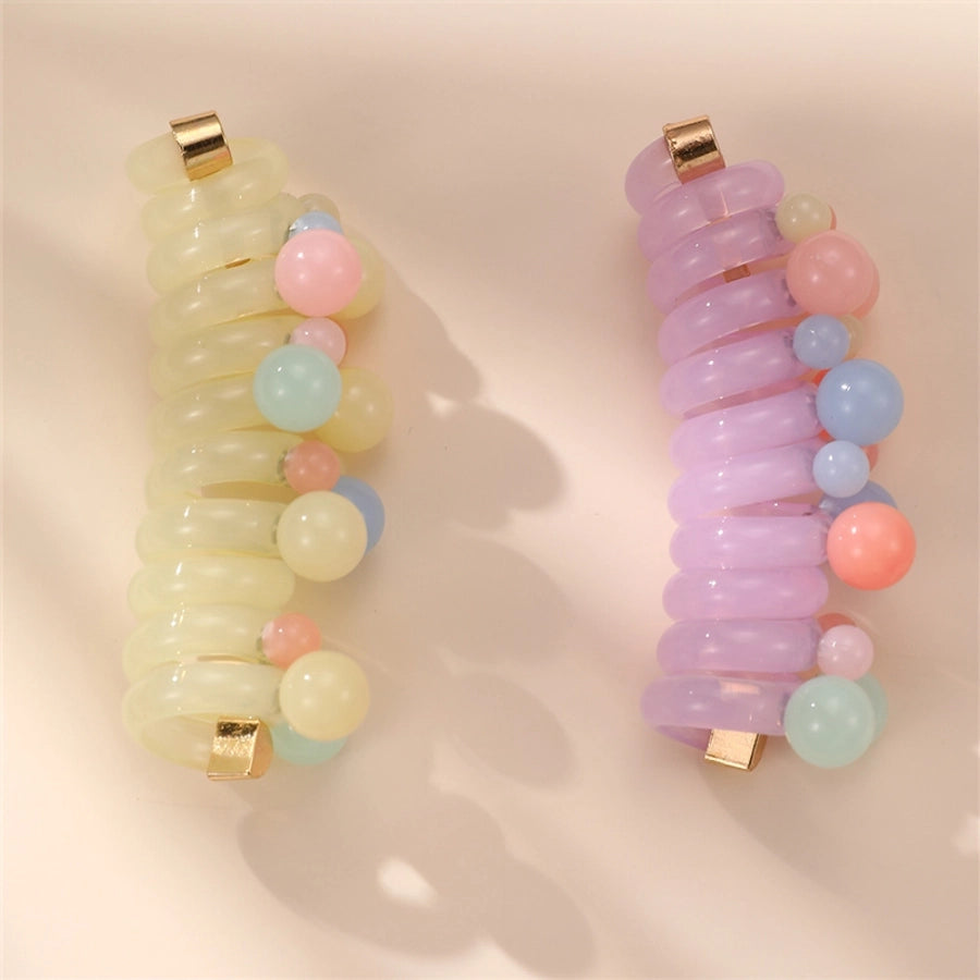 Women's Cute Sweet Round Plastic Hair Tie