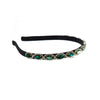 ig style shiny oval cloth inlay rhinestones hair band