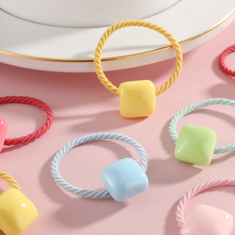 Kid'S Simple Style Classic Style Solid Color Resin Hair Tie