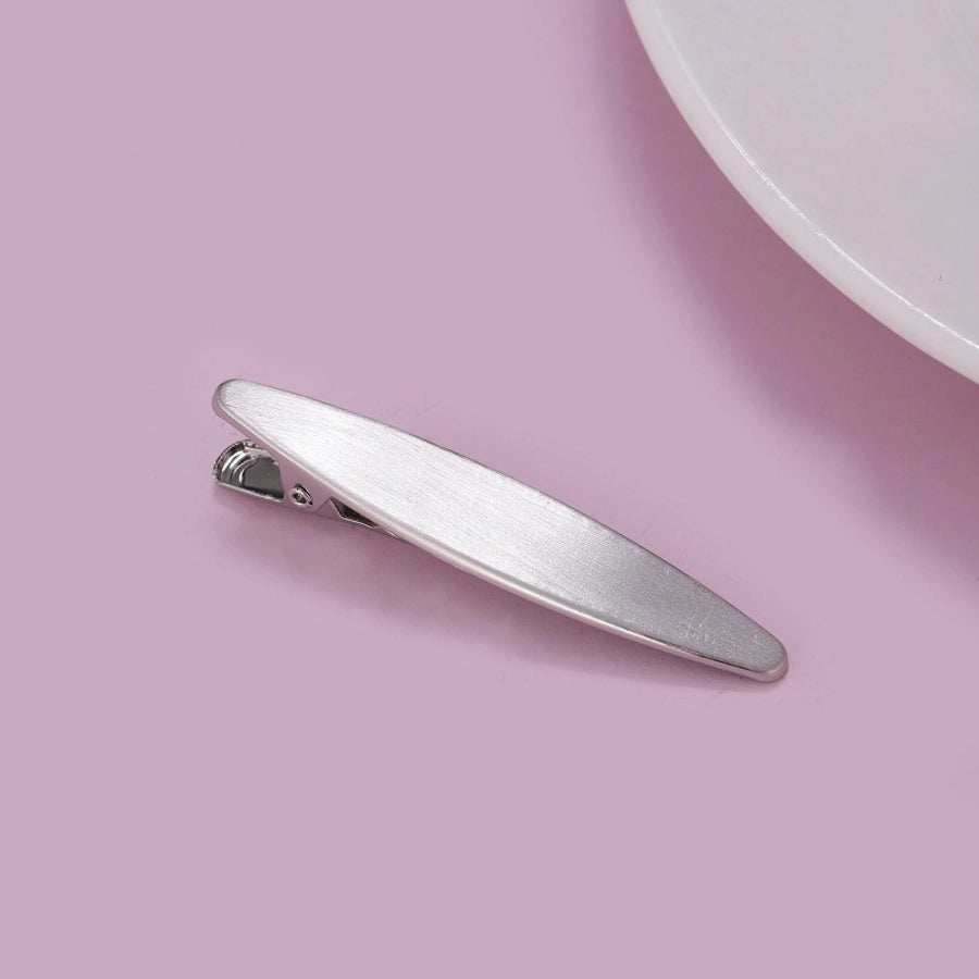 women's streetwear oval metal plating hair clip