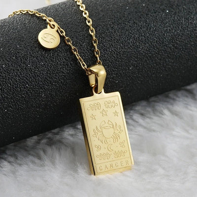 Casual Simple Style Constellation 18K Gold Plated 304 Stainless Steel  Pendant Necklace