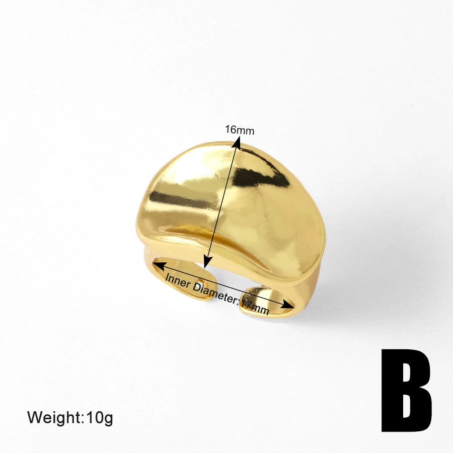 Copper 18K Gold Plated Plating Irregular Open Rings