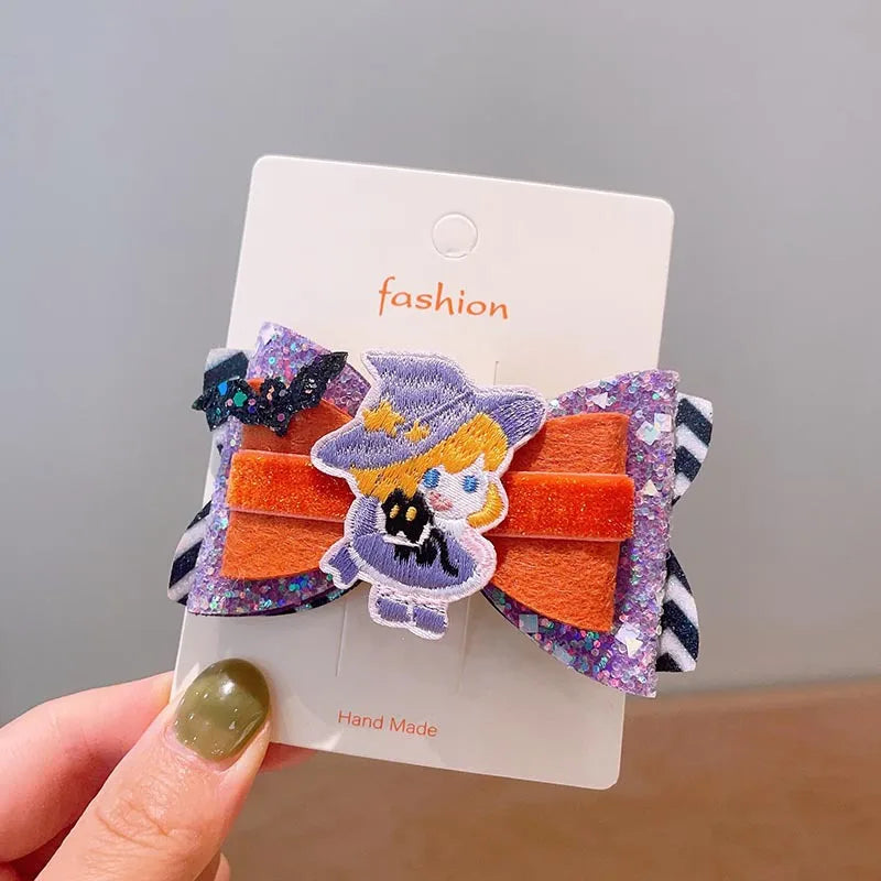 Halloween Cool Style Girl'S Pumpkin Cat Ghost Felt Hair Clip