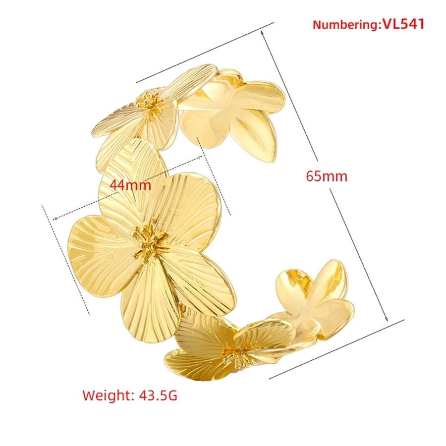 Copper 18K Gold Plated Conch Flower Bangle