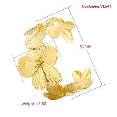 Copper 18K Gold Plated Conch Flower Bangle