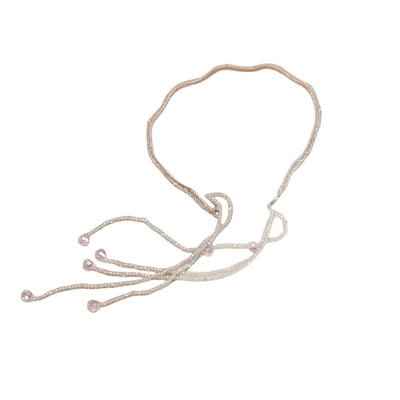 women's shiny solid color artificial crystal beaded tassel hair band