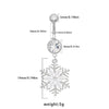1 Piece Belly Rings Sexy Classic Style Snowflake 316 Stainless Steel  Alloy Plating Rhinestones Glass 18K Gold Plated White Gold Plated