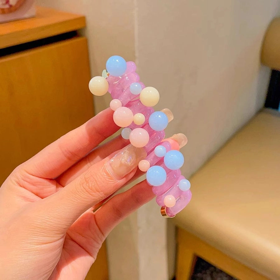 Women's Cute Sweet Round Plastic Hair Tie
