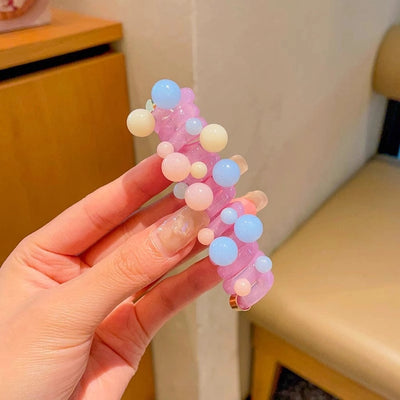 Women's Cute Sweet Round Plastic Hair Tie