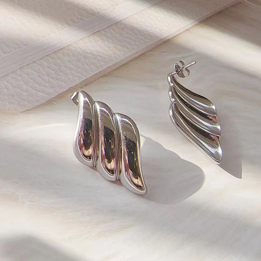 1 Pair Simple Style Wings Plating 304 Stainless Steel 18K Gold Plated Ear Studs