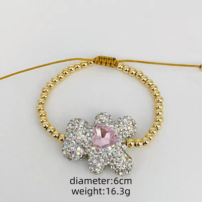 Wholesale Jewelry Casual Elegant Cute Bear Artificial Crystal Copper Crystal Inlay Bracelets