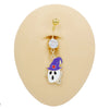 1 Piece Belly Rings Rock Punk Pumpkin Bat Skull 316 Stainless Steel  Alloy Epoxy Inlay Rhinestones Zircon Gold Plated