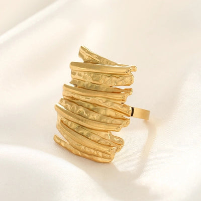 Jewelry Simple Style Commute Geometric 304 Stainless Steel Plating Open Rings