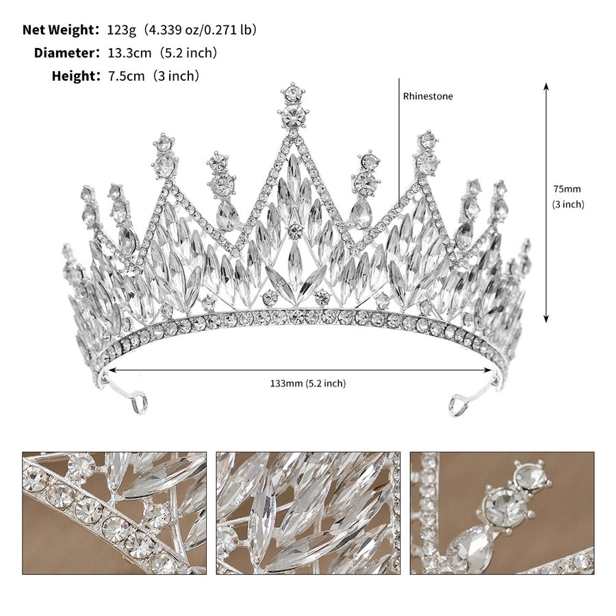 retro crown alloy plating inlay rhinestones crown