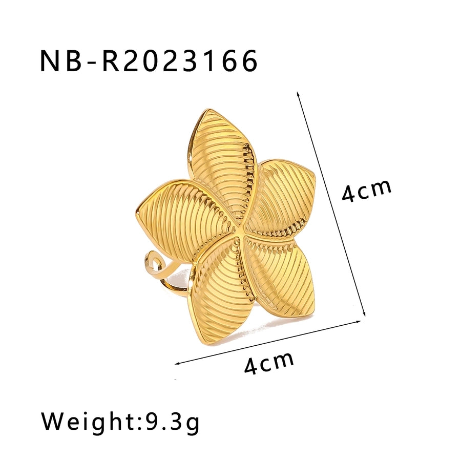 Jewelry Vintage Style Simple Style Geometric 304 Stainless Steel 18K Gold Plated Open Rings