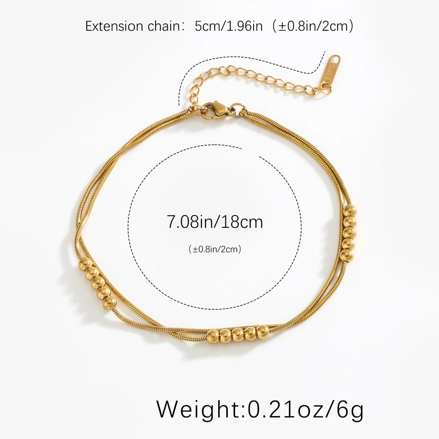 Simple Style Round 304 Stainless Steel White Gold Plated Gold Plated Bracelets In Bulk