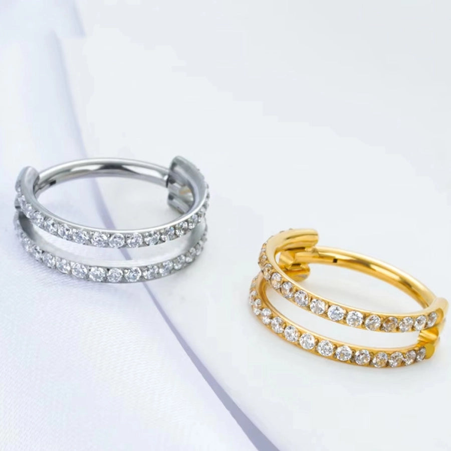 1 Piece Nose Rings & Studs Simple Style Classic Style O-Shape Pure Titanium Titanium Alloy Zircon 14K Gold Plated White Gold Plated Ear Cartilage Rings & Studs Nose Rings & Studs