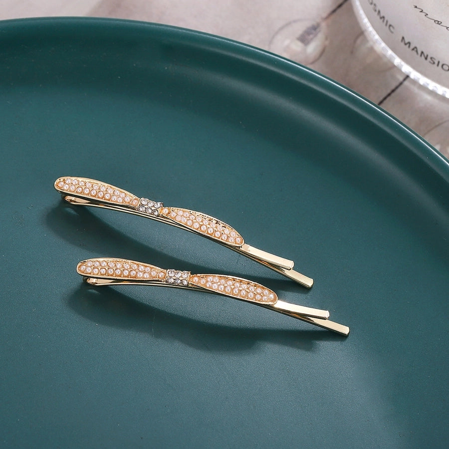 cute sweet solid color metal plating hair clip