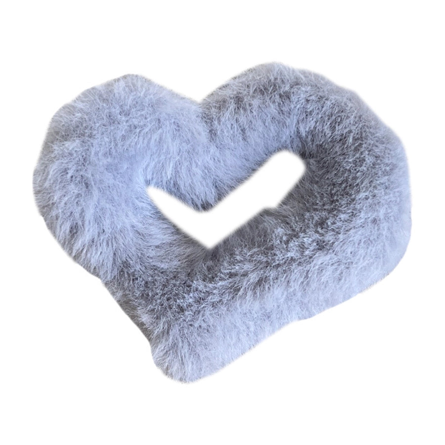 Women's Sweet Heart Shape Faux rabbit fur Plastic Handmade Hair Clip