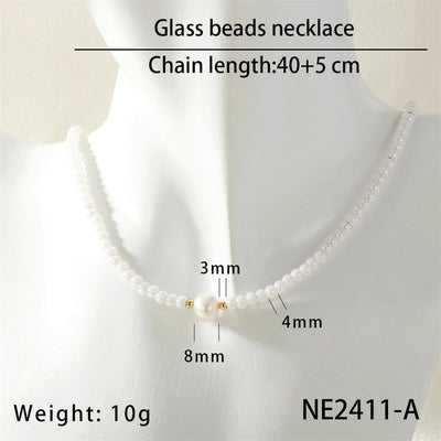 Jewelry Lady Classic Style Circle Glass Copper Necklace