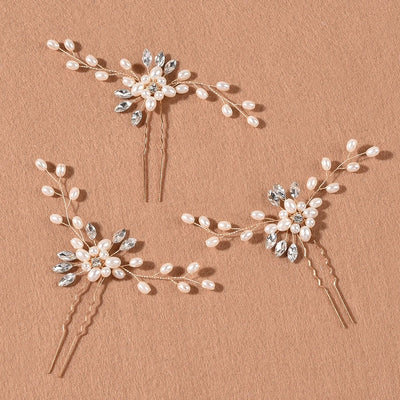 Europe and the United States  Gold Fork White line U-shaped hairpin hair pin headwear factory outlet