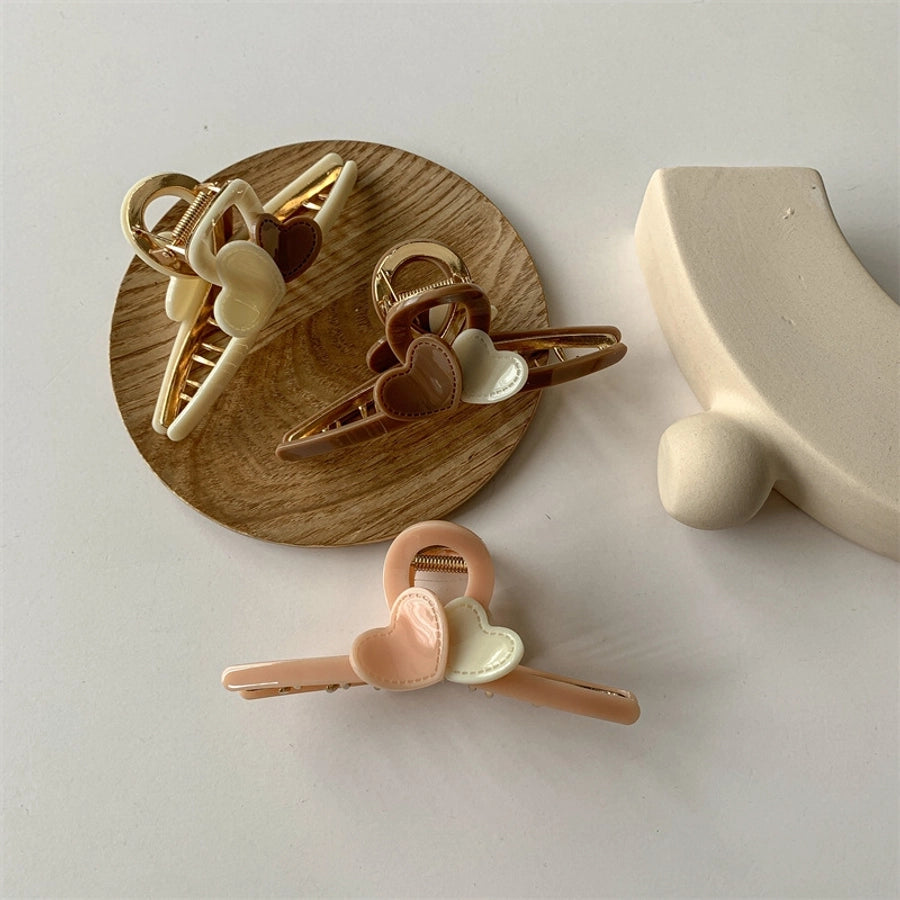 Women's IG Style Sweet Heart Shape Alloy Hair Claws