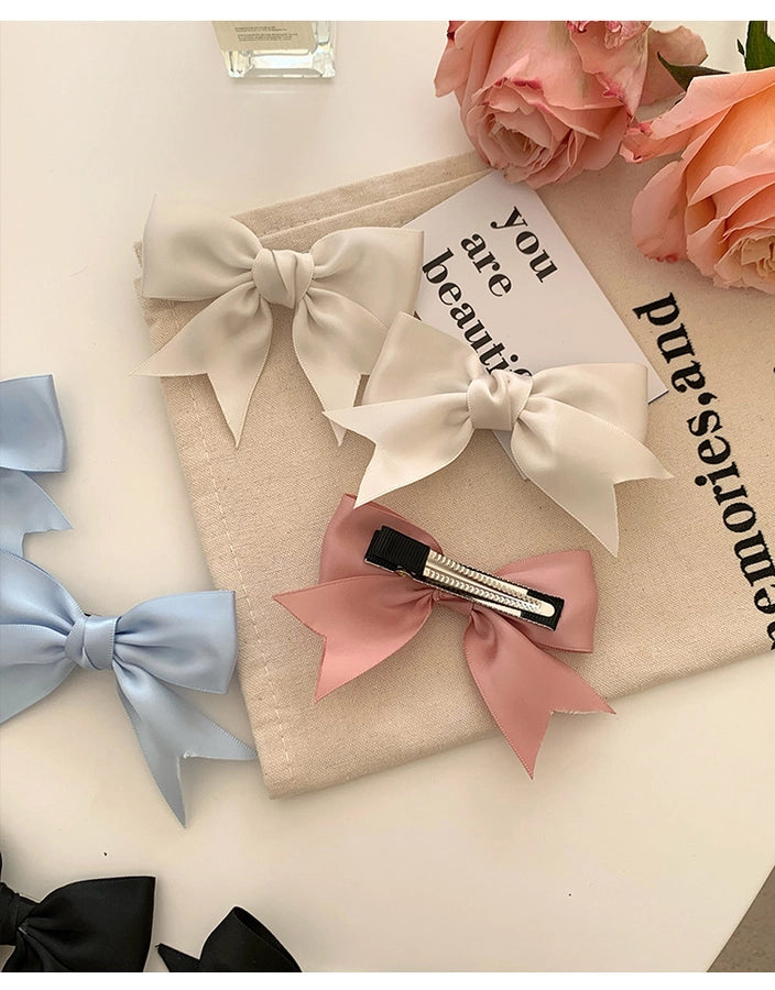 Pink Bow Hairpin Women's Hair Accessories New Internet Celebrant Sweet Bangs Hairpin Cute Headwear Jewelry