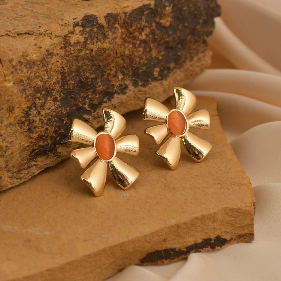 1 Pair Retro Simple Style Classic Style Flower 304 Stainless Steel Ear Studs