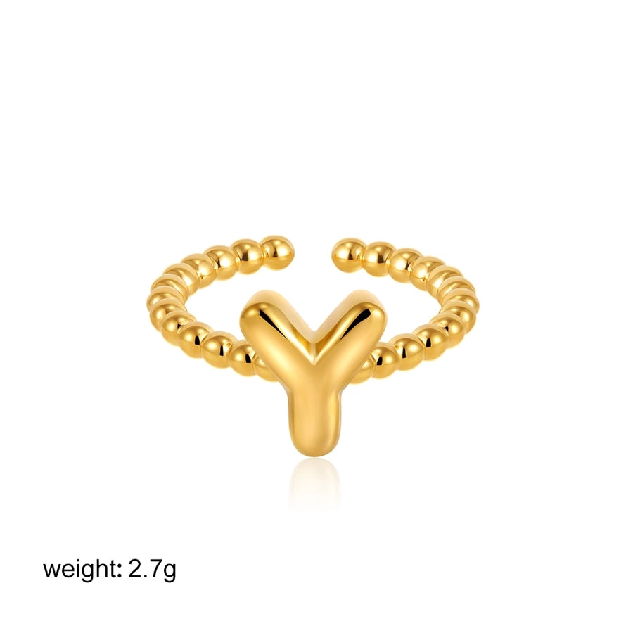 Copper Letter Open Rings