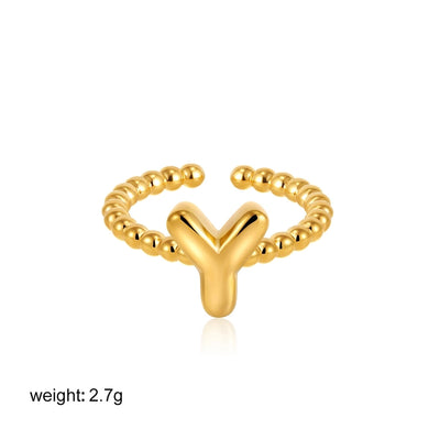 Copper Letter Open Rings