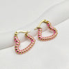 1 Pair Elegant Simple Style Heart Shape Twist Enamel 304 Stainless Steel Stainless Steel Earrings