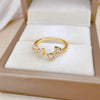Titanium Steel Brass Gold Plated Inlay Bow Knot Zircon Brass Rings