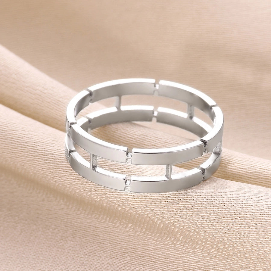 Jewelry Simple Style Commute Geometric 304 Stainless Steel 18K Gold Plated Rings