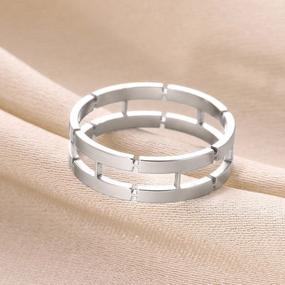 Jewelry Simple Style Commute Geometric 304 Stainless Steel 18K Gold Plated Rings