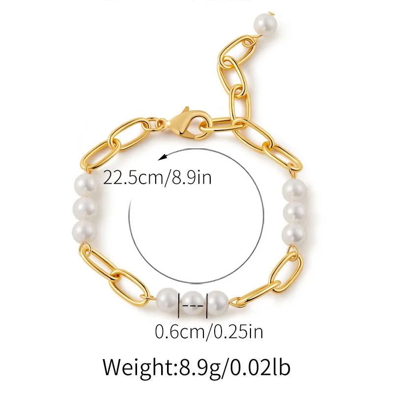 Copper Beaded Pearl Natural Stone Turquoise Bracelets